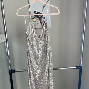 Sequin Sparkle Sweetheart Split Dress